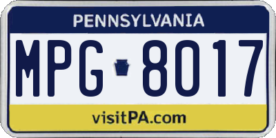 PA license plate MPG8017