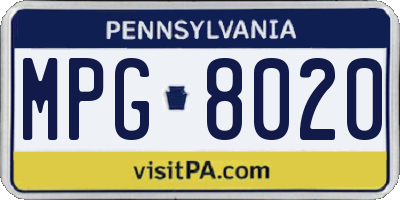 PA license plate MPG8020