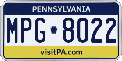 PA license plate MPG8022