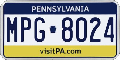 PA license plate MPG8024