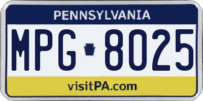 PA license plate MPG8025