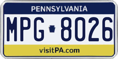 PA license plate MPG8026