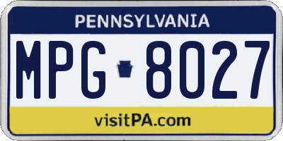 PA license plate MPG8027