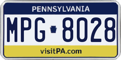 PA license plate MPG8028