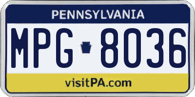 PA license plate MPG8036