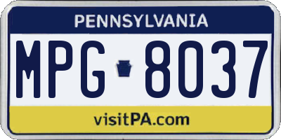 PA license plate MPG8037