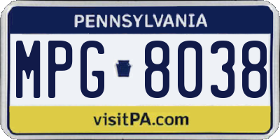 PA license plate MPG8038