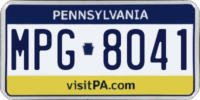 PA license plate MPG8041