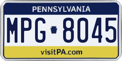 PA license plate MPG8045