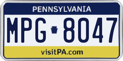 PA license plate MPG8047