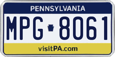 PA license plate MPG8061