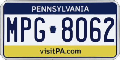 PA license plate MPG8062