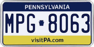 PA license plate MPG8063