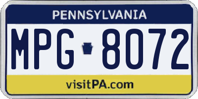 PA license plate MPG8072