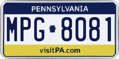 PA license plate MPG8081