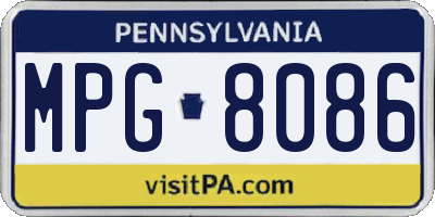 PA license plate MPG8086
