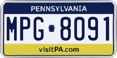 PA license plate MPG8091