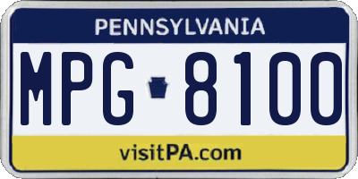 PA license plate MPG8100