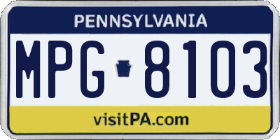 PA license plate MPG8103
