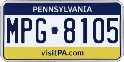 PA license plate MPG8105
