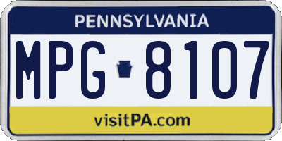 PA license plate MPG8107