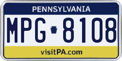 PA license plate MPG8108