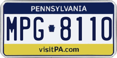 PA license plate MPG8110