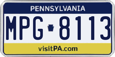 PA license plate MPG8113