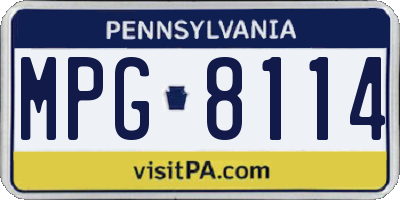 PA license plate MPG8114