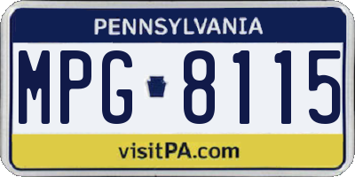 PA license plate MPG8115