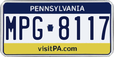 PA license plate MPG8117