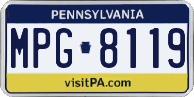 PA license plate MPG8119