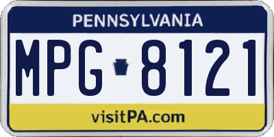 PA license plate MPG8121