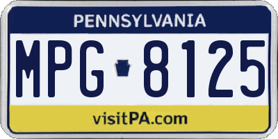 PA license plate MPG8125