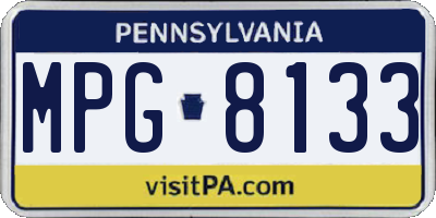 PA license plate MPG8133