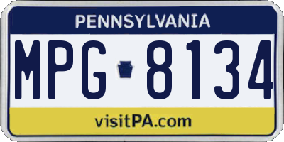 PA license plate MPG8134