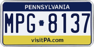 PA license plate MPG8137