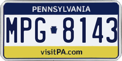 PA license plate MPG8143