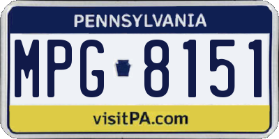 PA license plate MPG8151