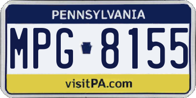 PA license plate MPG8155
