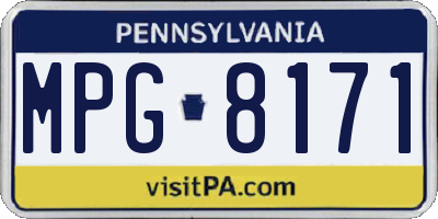 PA license plate MPG8171