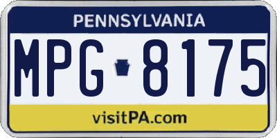 PA license plate MPG8175