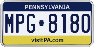 PA license plate MPG8180