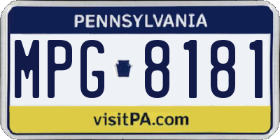 PA license plate MPG8181