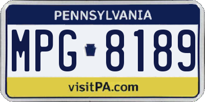 PA license plate MPG8189
