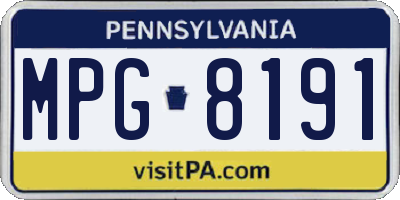 PA license plate MPG8191