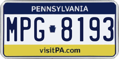 PA license plate MPG8193
