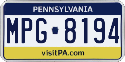 PA license plate MPG8194