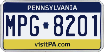 PA license plate MPG8201