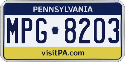 PA license plate MPG8203
